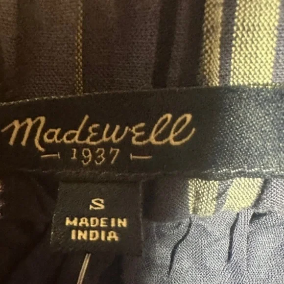 NWT Madewell Linen Blend Skirt Blue Plaid Tie-Front Academia Mini ~ Sz S - Picture 5 of 8